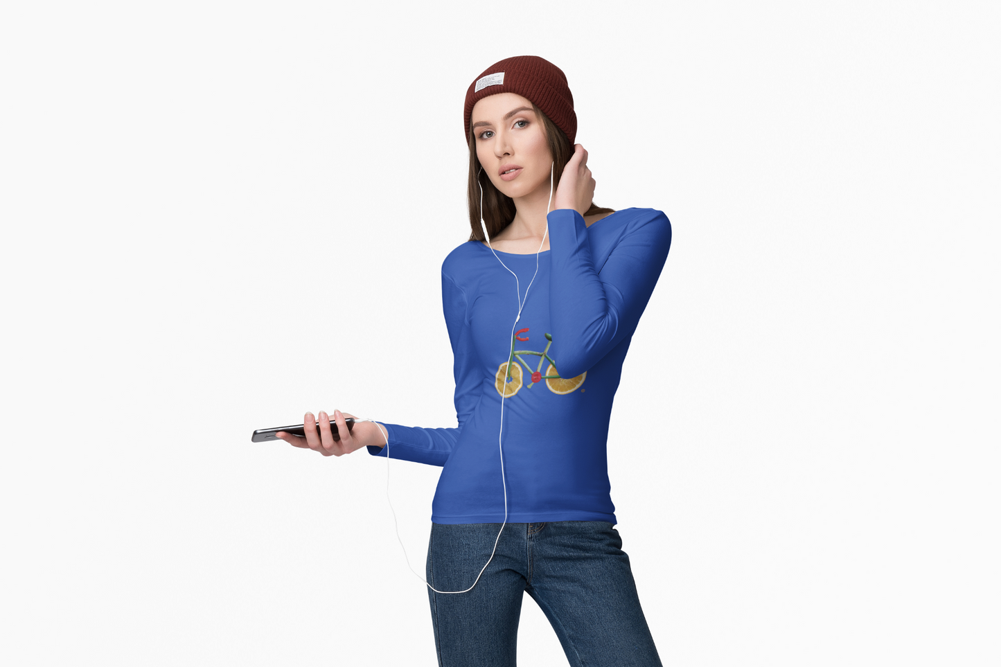Long Sleeve Tee (Unisex) - Veggie Bike  (white text)