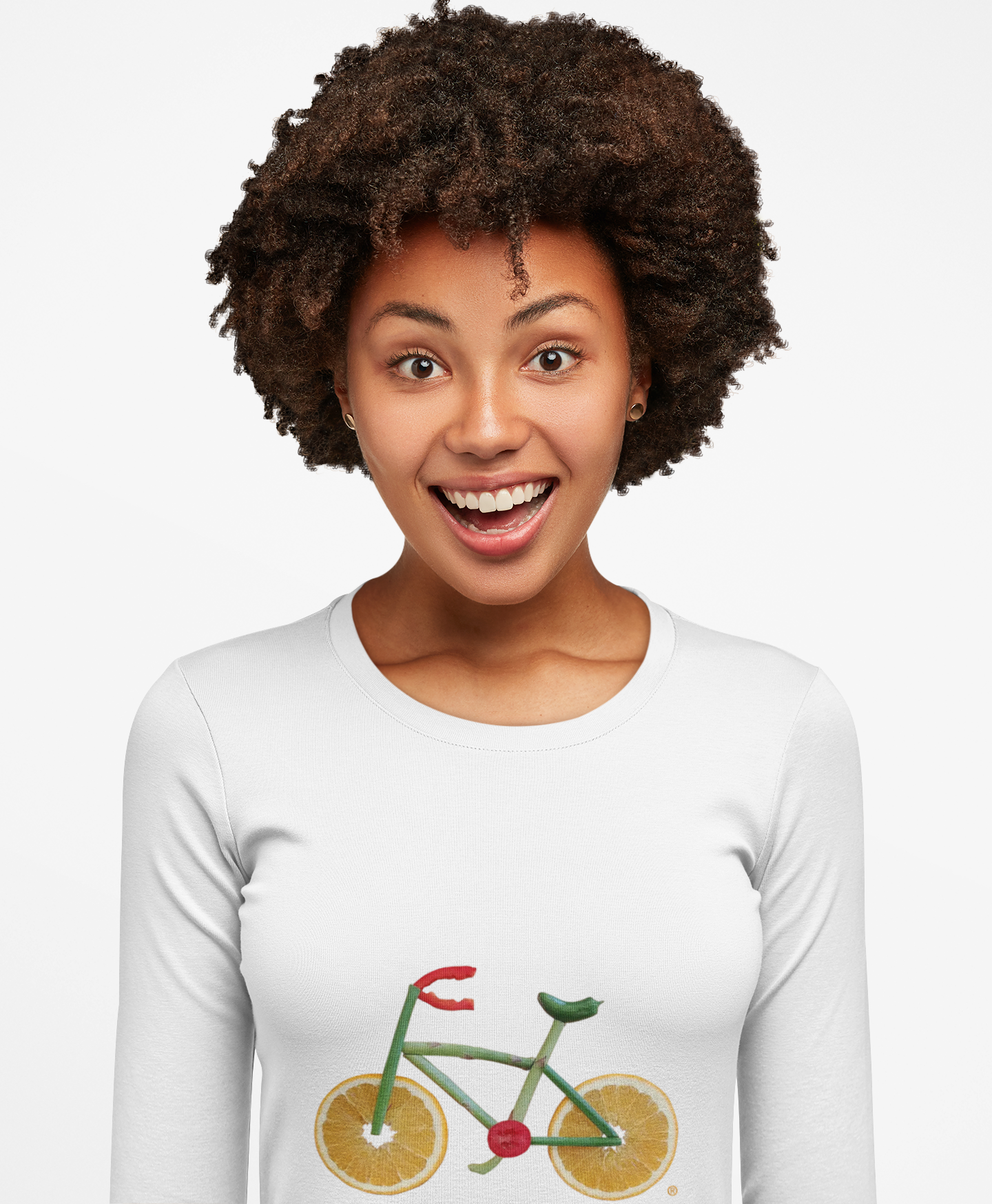 Long Sleeve Tee (Unisex) - Veggie Bike  (green text)