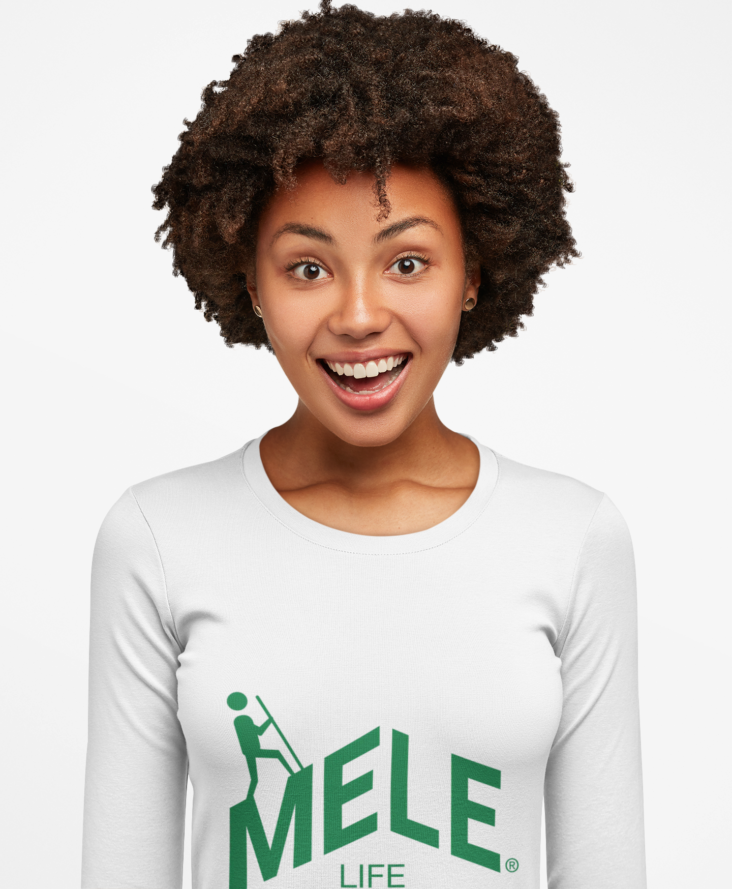 Long Sleeve Tee (Unisex) - MELE LIFE logo  (green text)