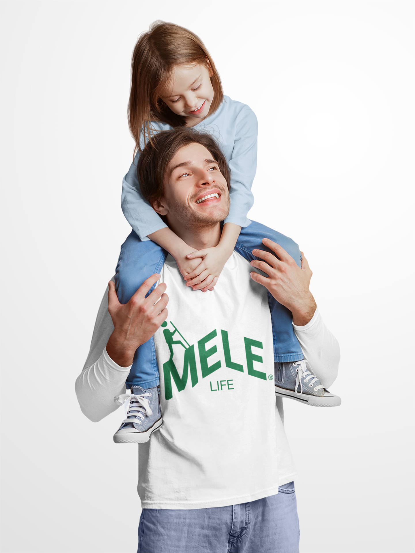 Long Sleeve Tee (Unisex) - MELE LIFE logo  (green text)
