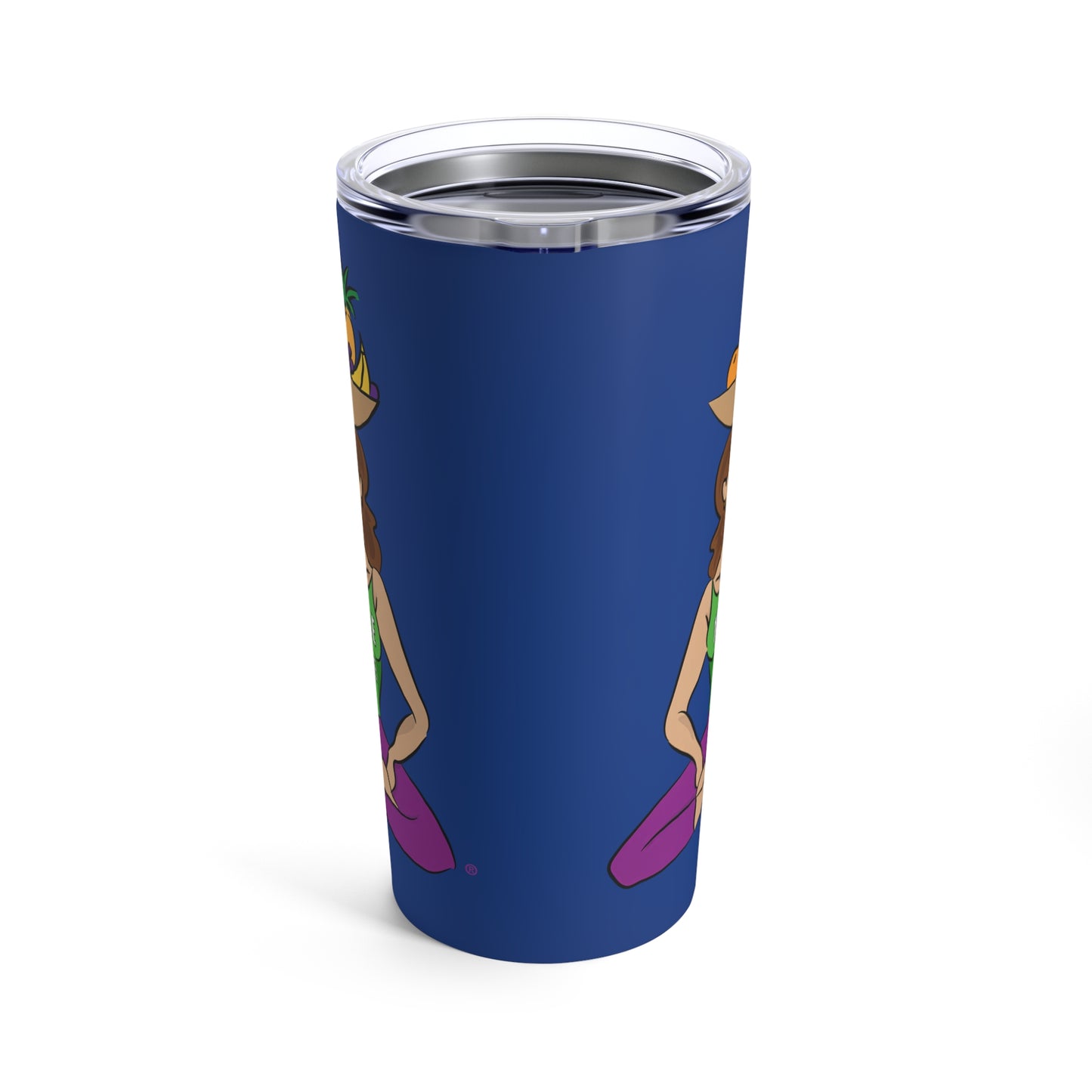 Tumbler 20oz - Yoga Lady1   (dark blue)