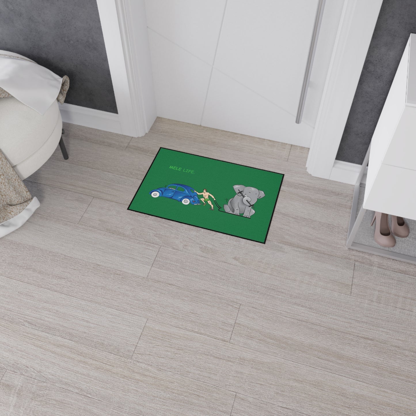 Floor Mat - Strong White Man  (green)