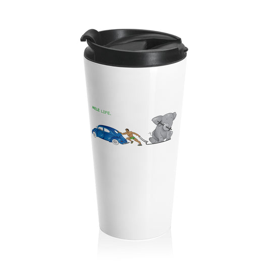 Travel Mug (15oz) - Strong Brown Man  (white)