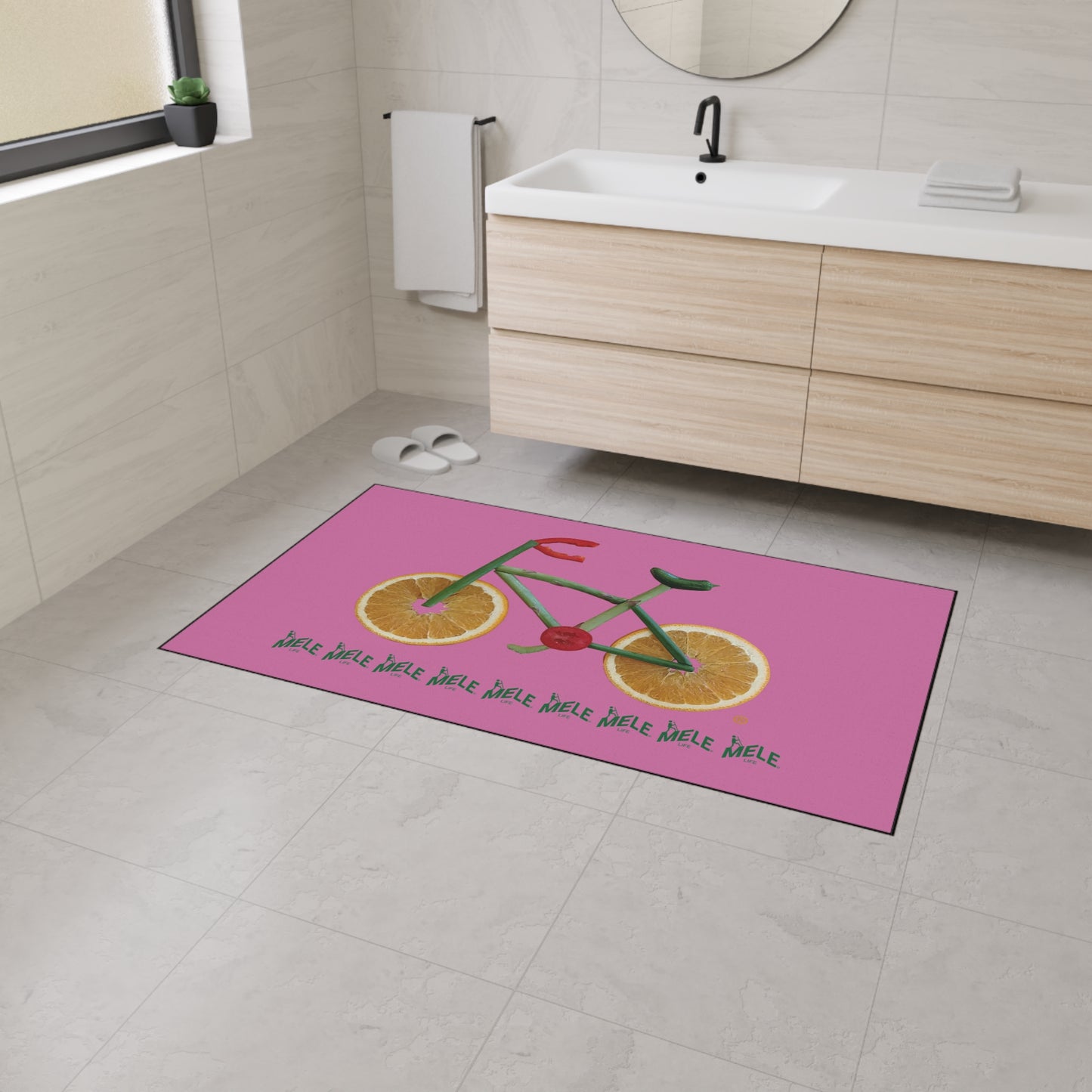 Floor Mat - Veggie Bike  (pink)