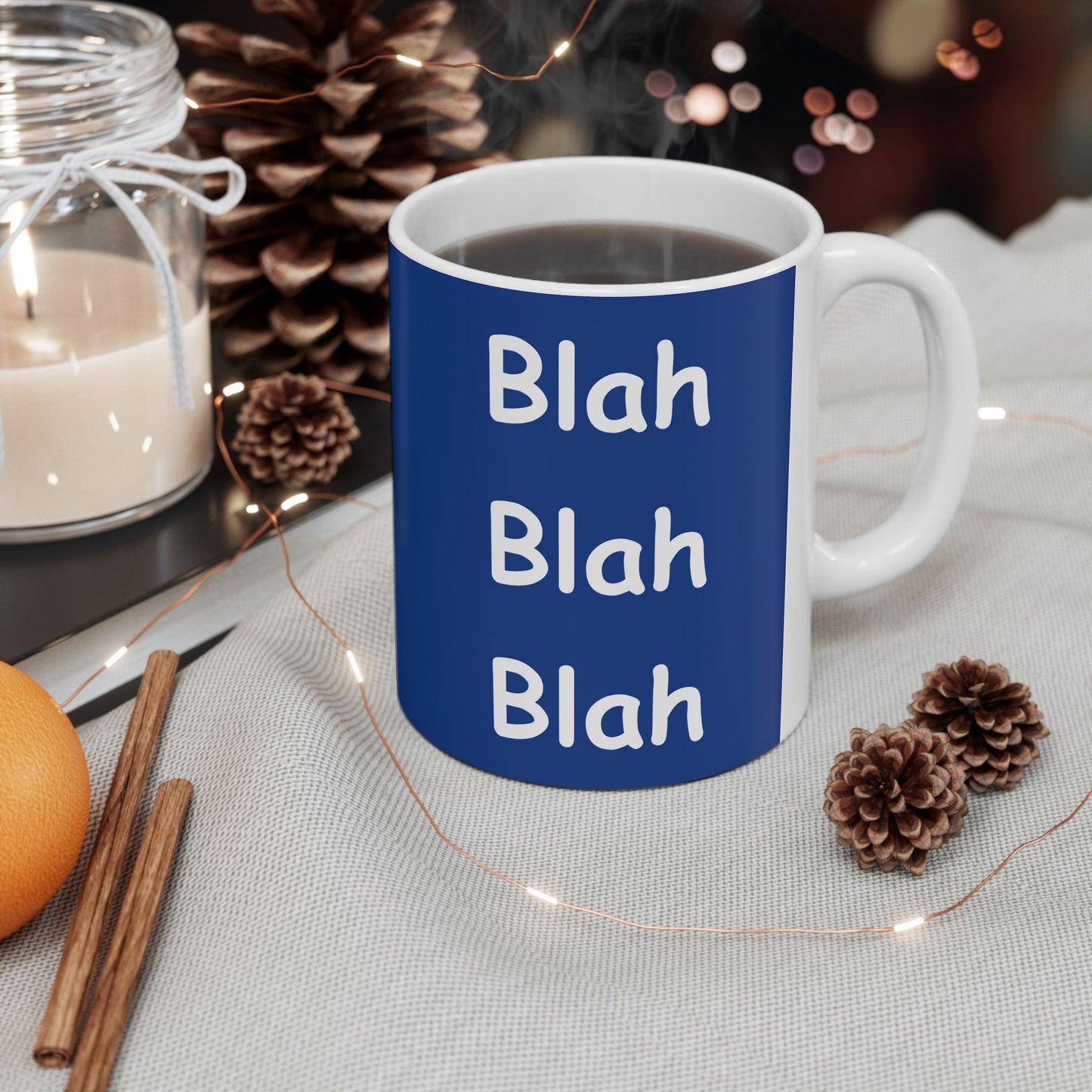 Coffee Mug (11oz/15oz) - Blah Blah Blah  (blue)