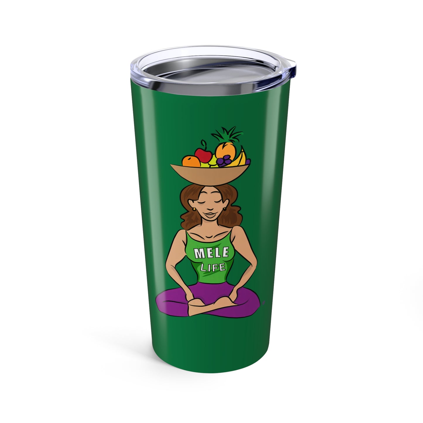 Tumbler (20oz) - Yoga Lady 1  (green)