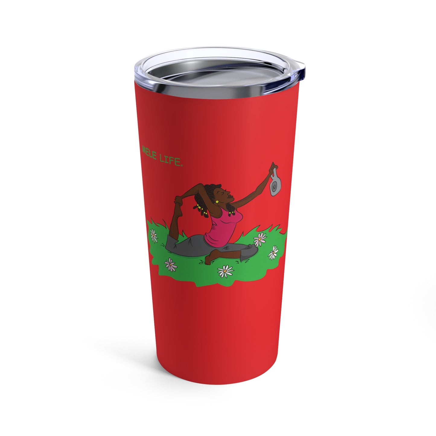 Tumbler 20oz - Yoga Lady2   (red)