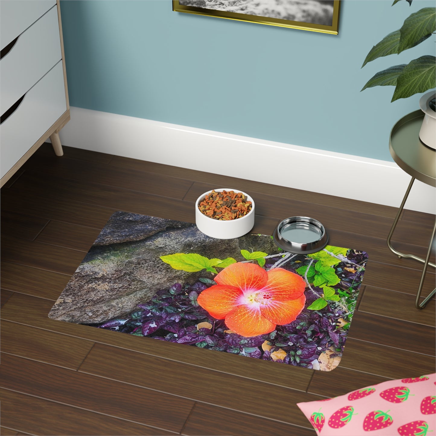 Dog Food Mat - Hawaiian Hibiscus Flower