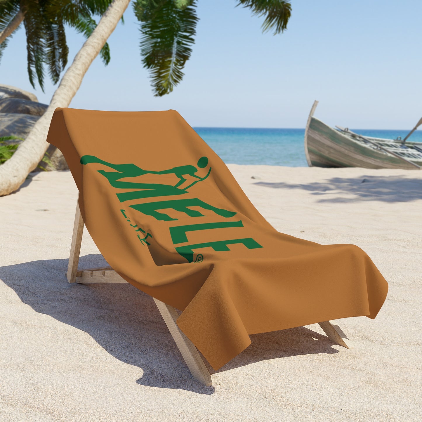 Beach, Bath & Pool Towel - MELE LIFE logo  (brown)