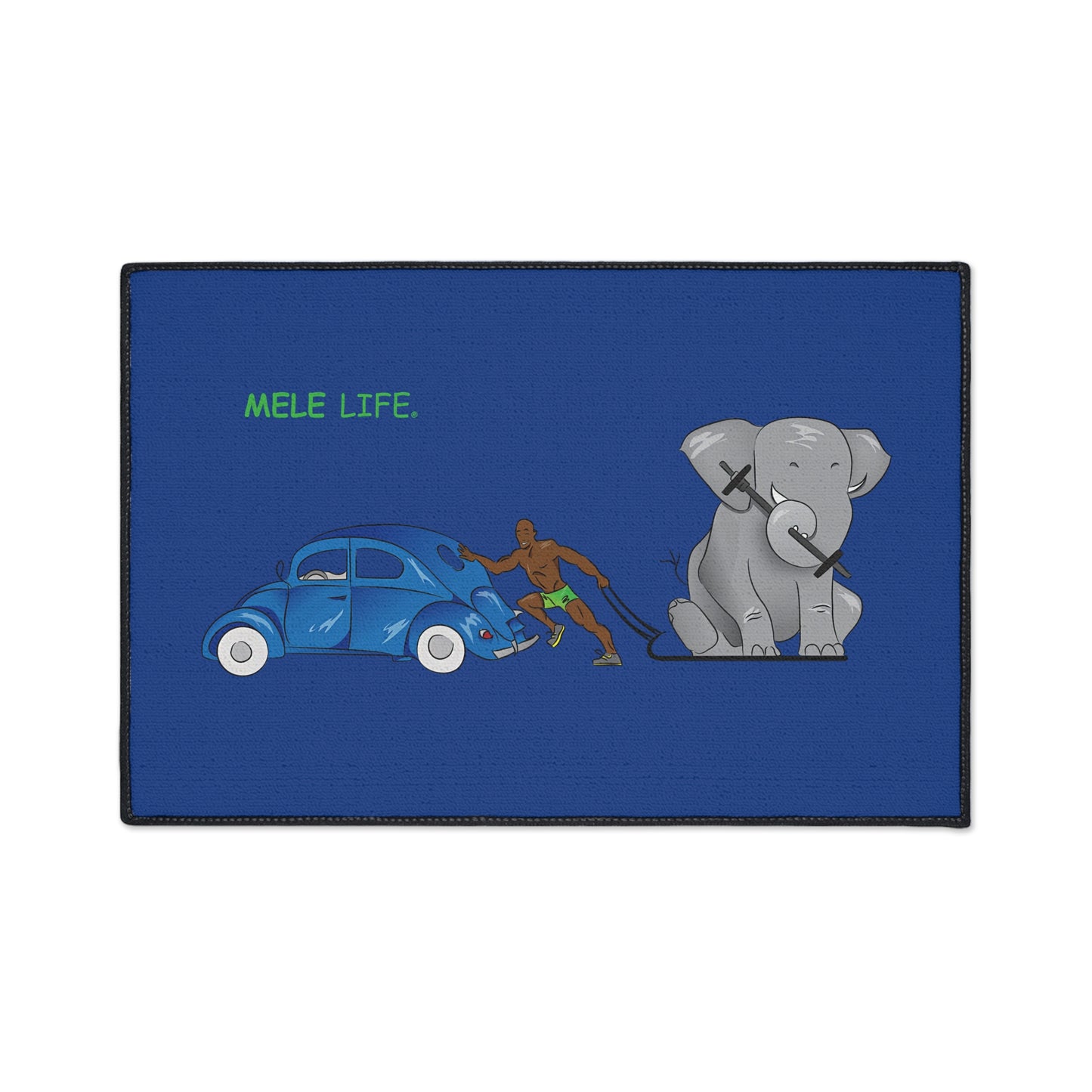 Floor Mat - Strong Black Man  (blue)