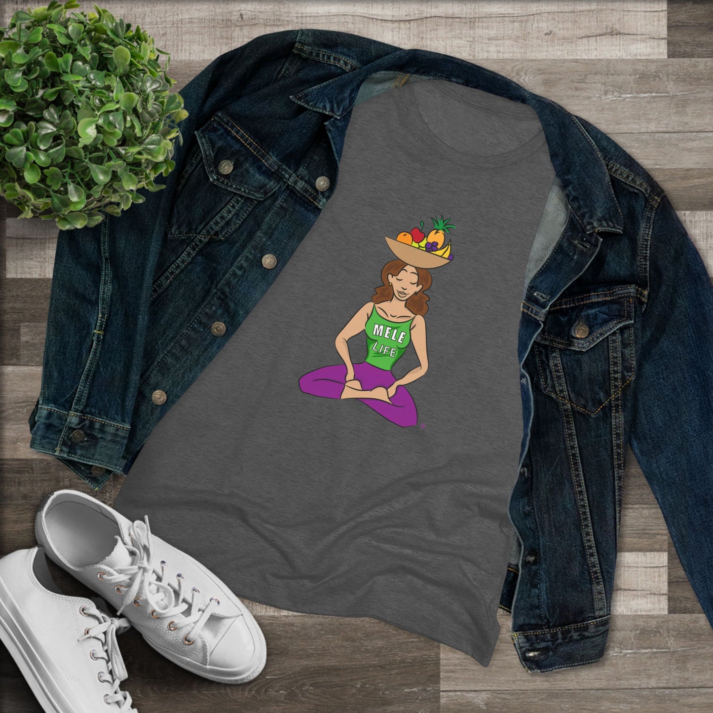 Women's Triblend Tee - Yoga Lady 1