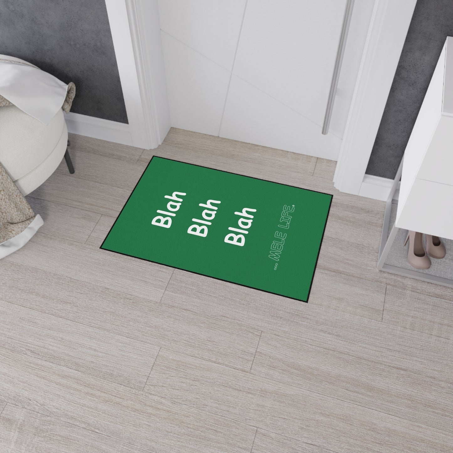 Floor Mat - Blah Blah Blah   (green)