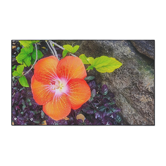 Floor Mat - Hawaiian Hibiscus Flower