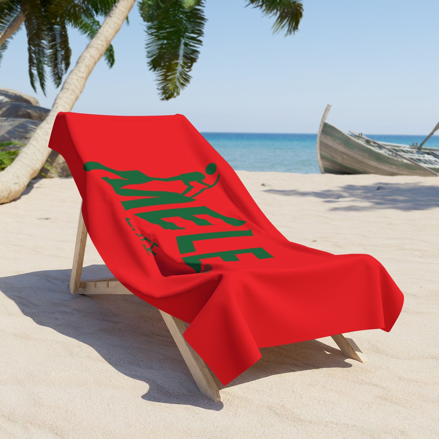 Beach, Bath & Pool Towel - MELE LIFE logo  (red)