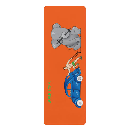 Yoga Mat - Strong white man  (orange mat)