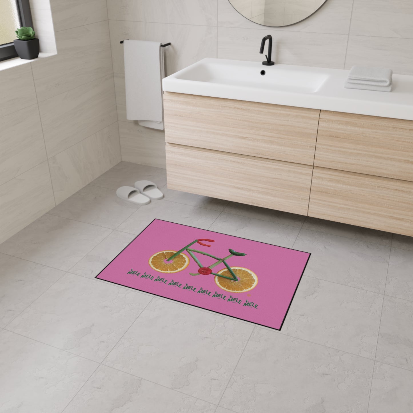 Floor Mat - Veggie Bike  (pink)