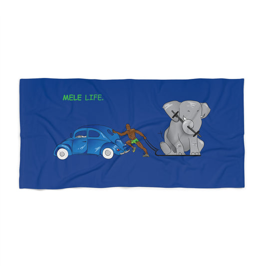 Beach, Bath & Pool Towel - Strong Black Man  (blue)