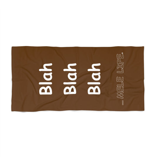 Beach, Bath & Pool Towel - Blah Blah Blah (brown)