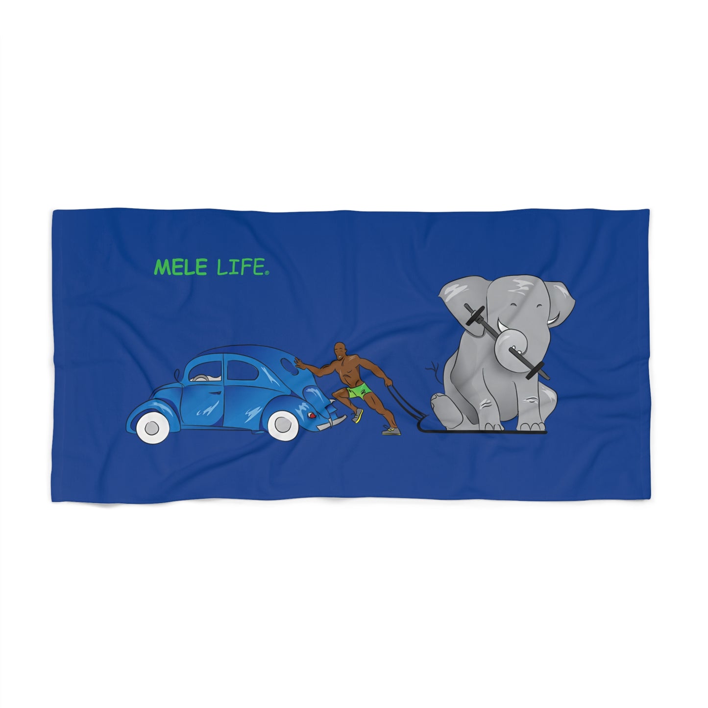 Beach, Bath & Pool Towel - Strong Black Man  (dark blue)