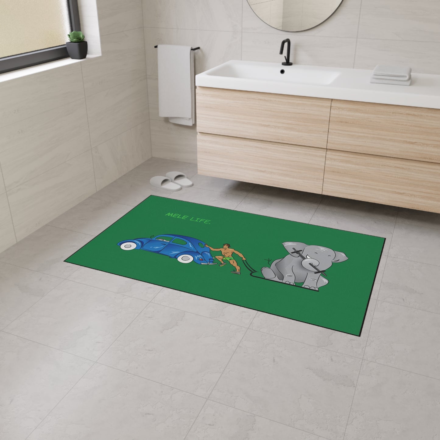 Floor Mat - Strong Brown Man  (green)
