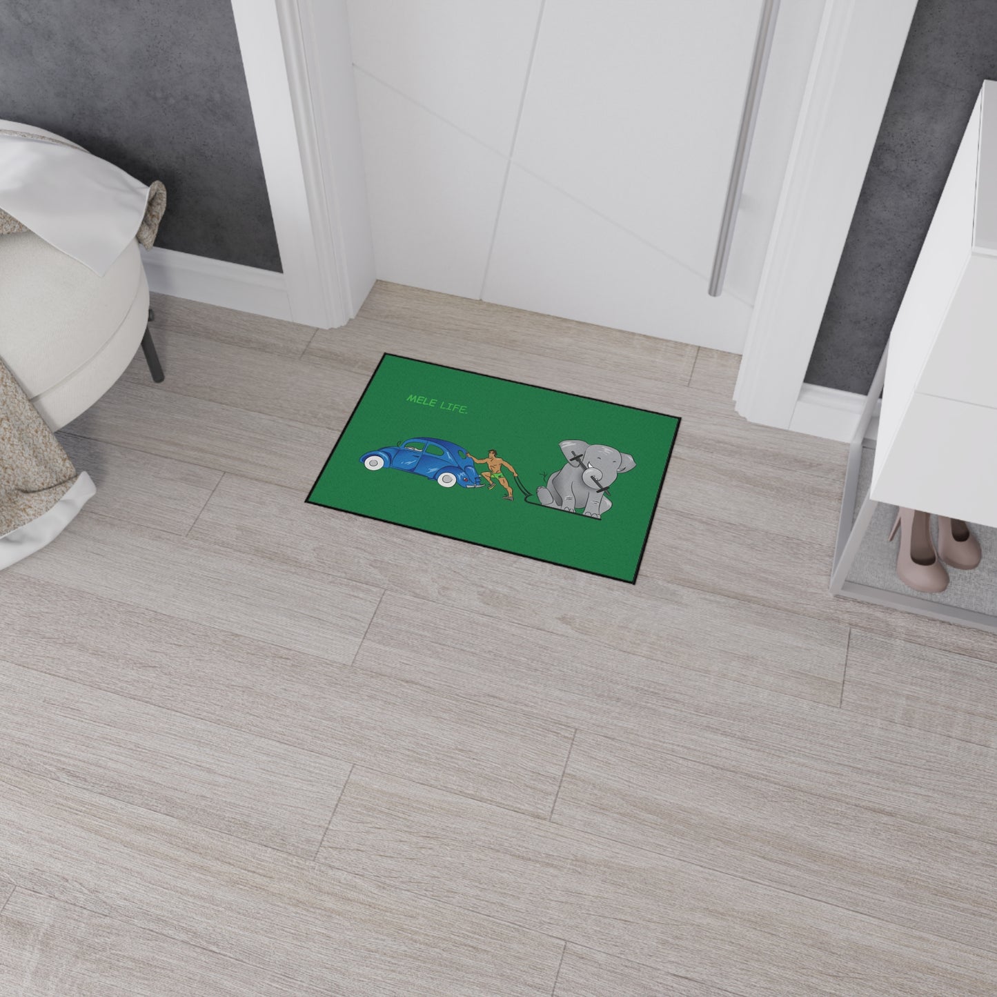 Floor Mat - Strong Brown Man  (green)