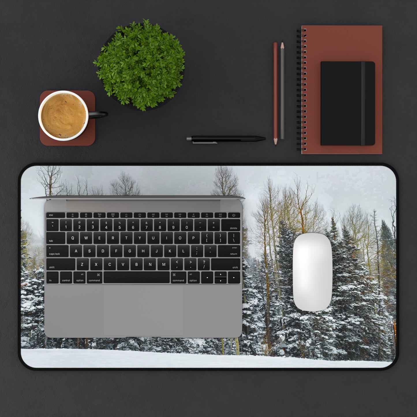 Desk Mat - Forest Winterscape