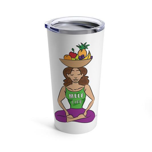 Tumbler 20oz - Yoga Lady1   (white)