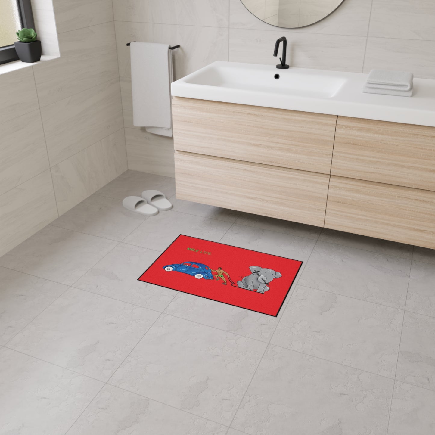 Floor Mat - Strong Brown Man  (red)