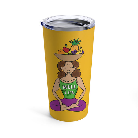 Tumbler 20oz - Yoga Lady1   (yellow)