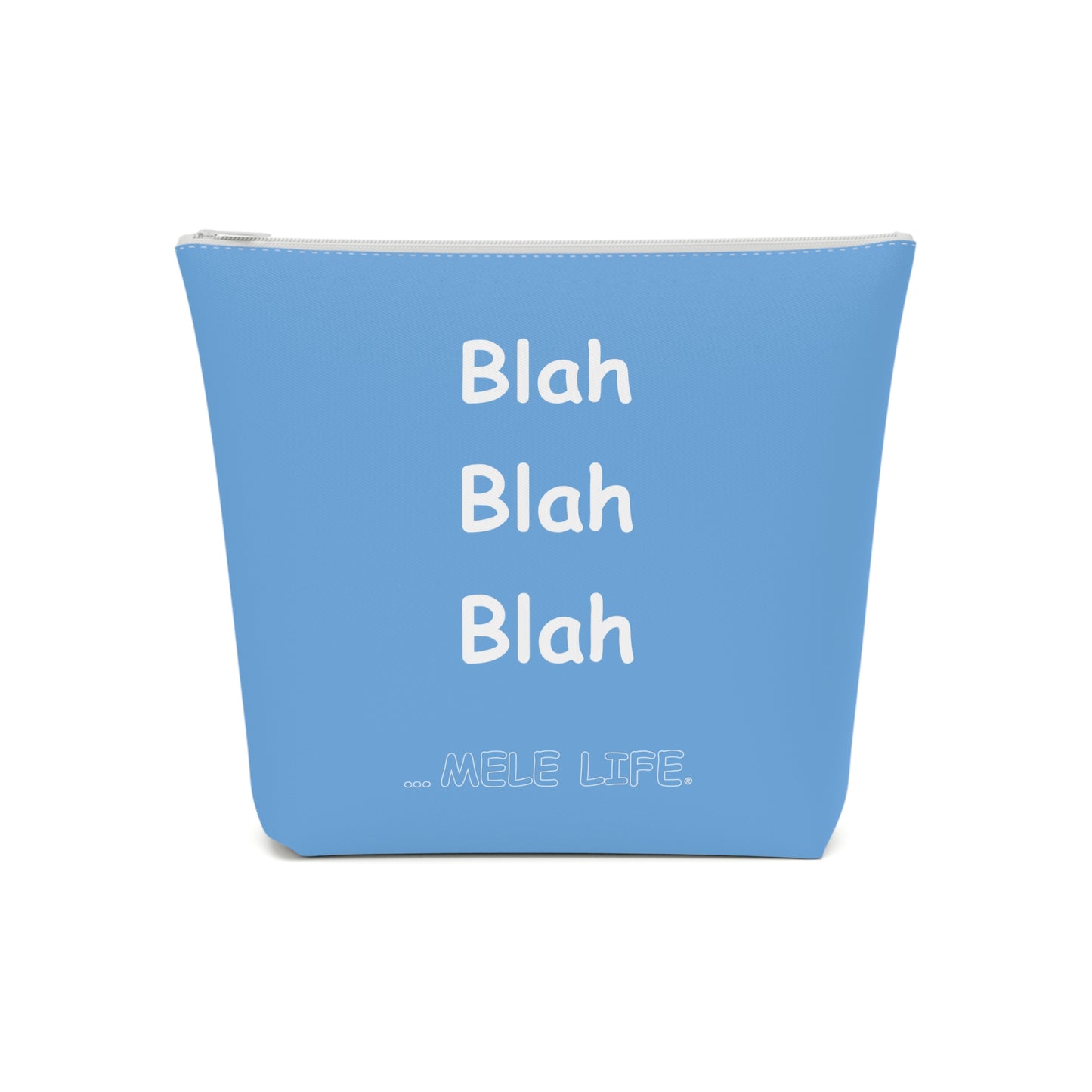 Cosmetic Bag - Blah Blah Blah   (light blue)