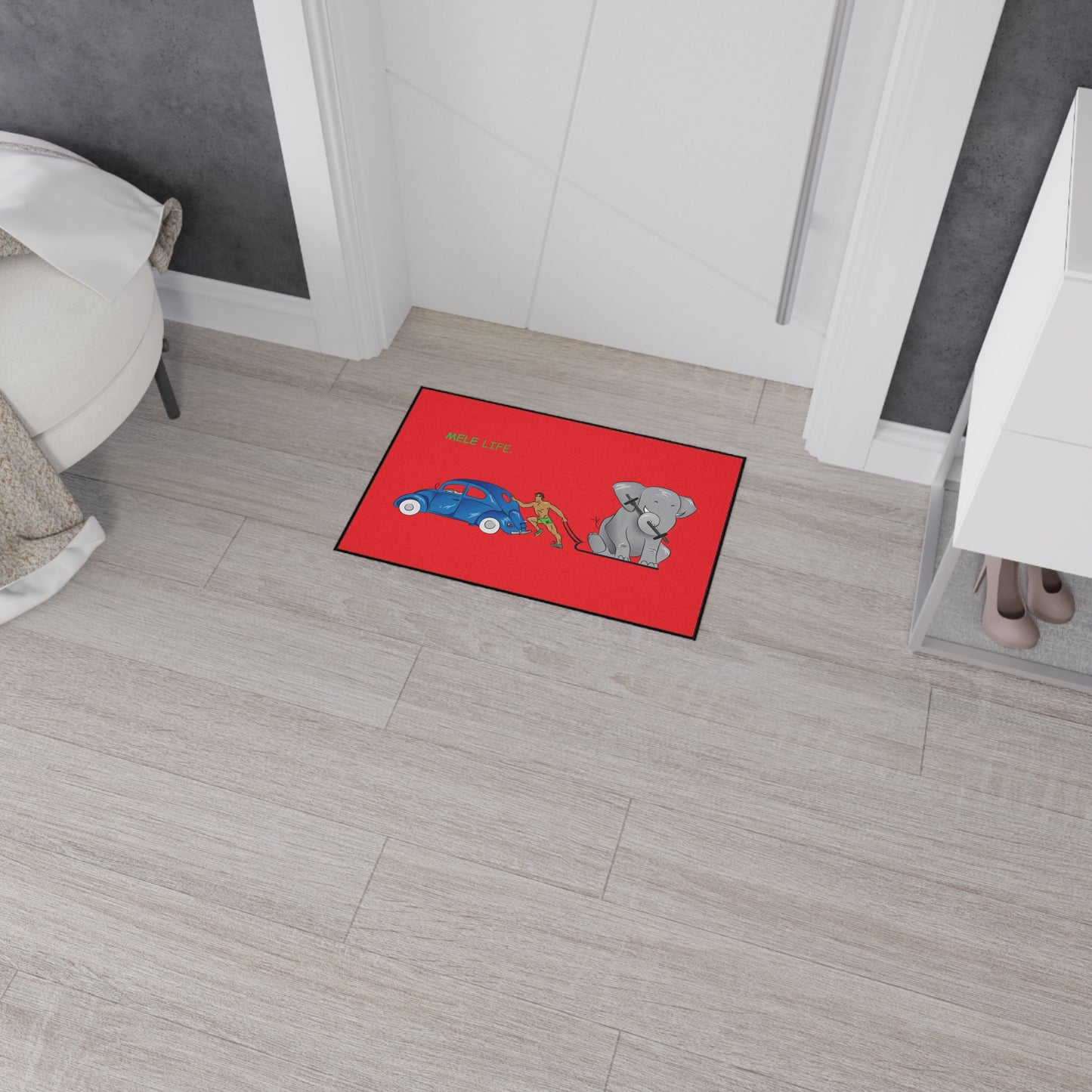 Floor Mat - Strong Brown Man  (red)