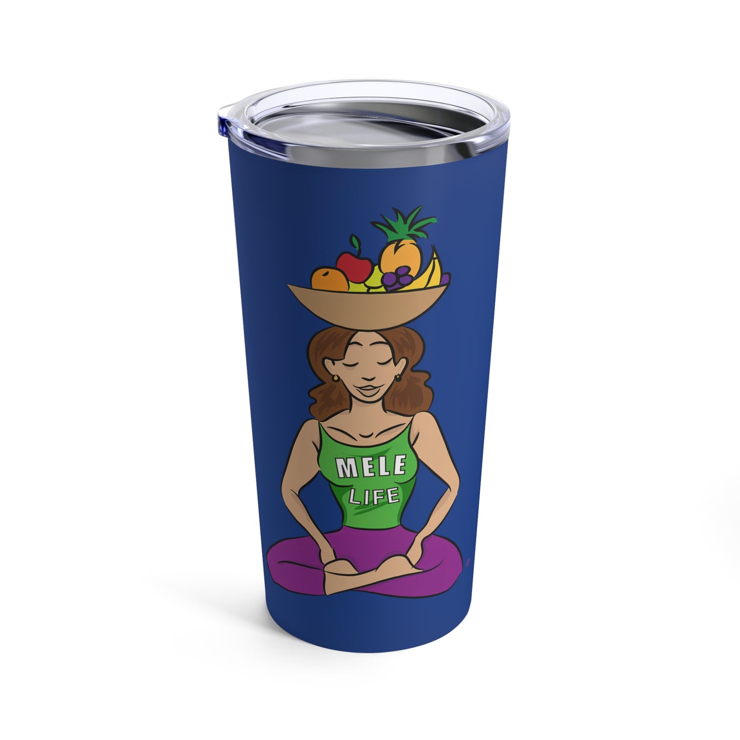 Tumbler 20oz - Yoga Lady1   (dark blue)