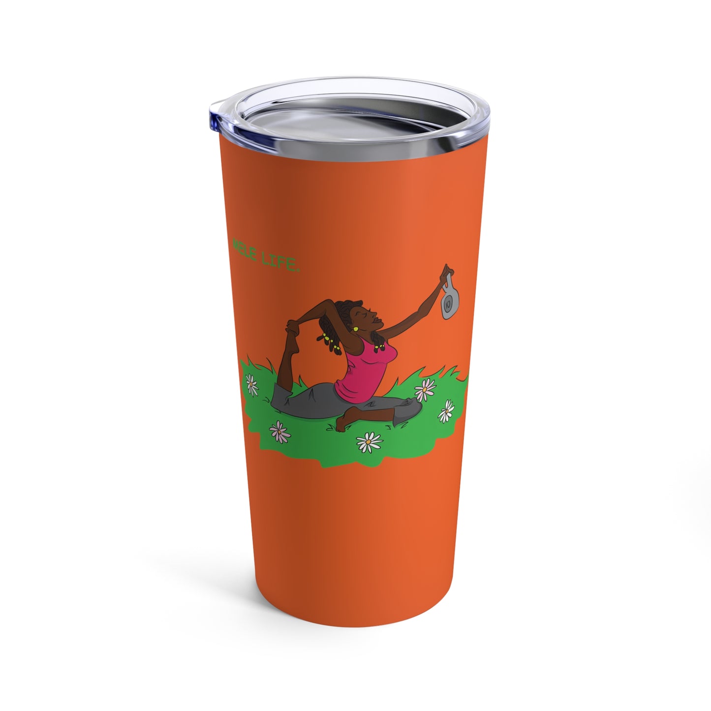 Tumbler 20oz - Yoga Lady2   (orange)