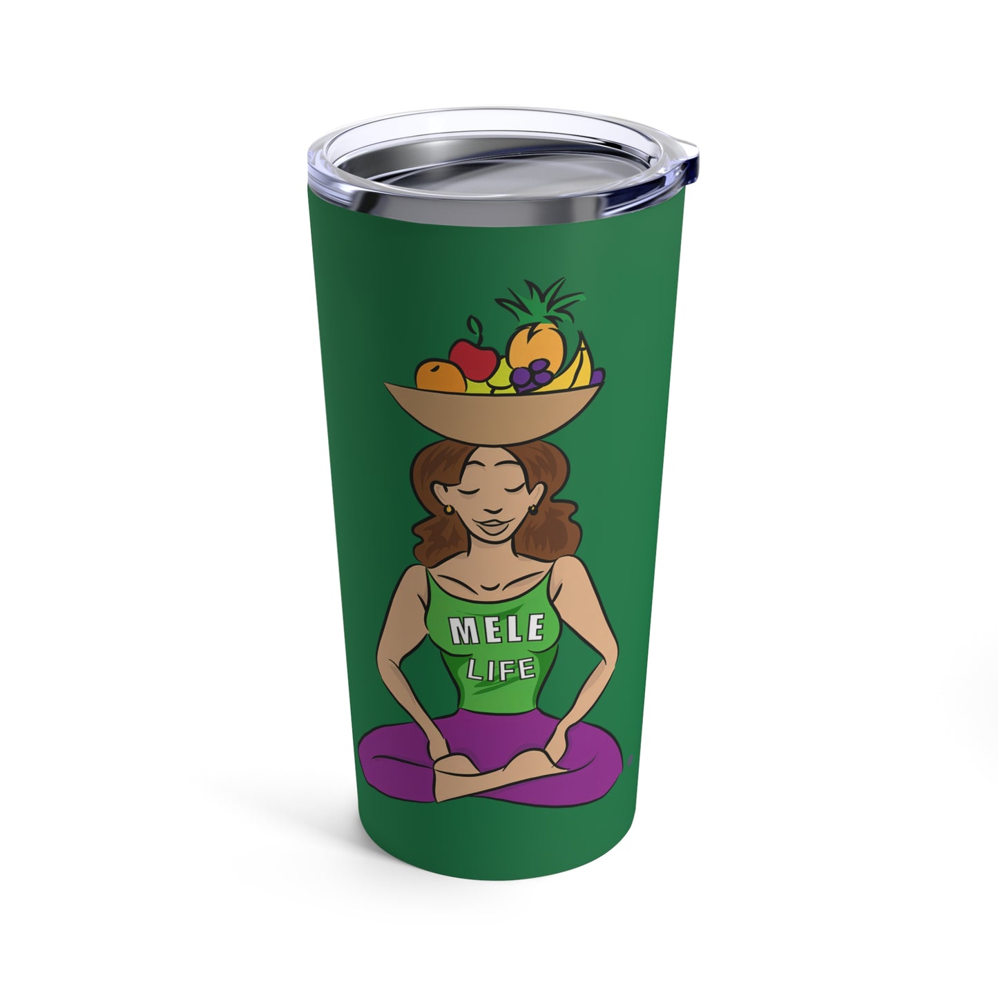 Tumbler 20oz - Yoga Lady1   (green)