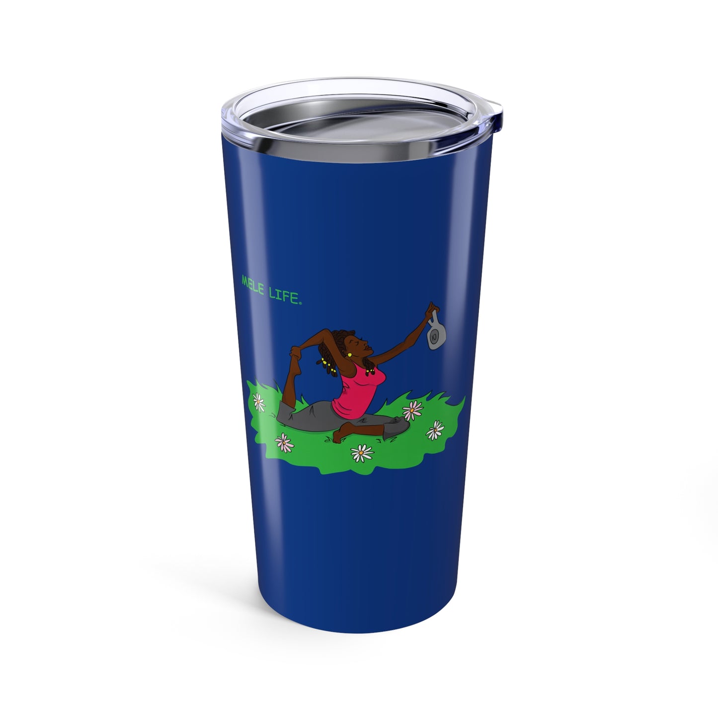 Tumbler (20oz) - Yoga Lady 2  (blue)