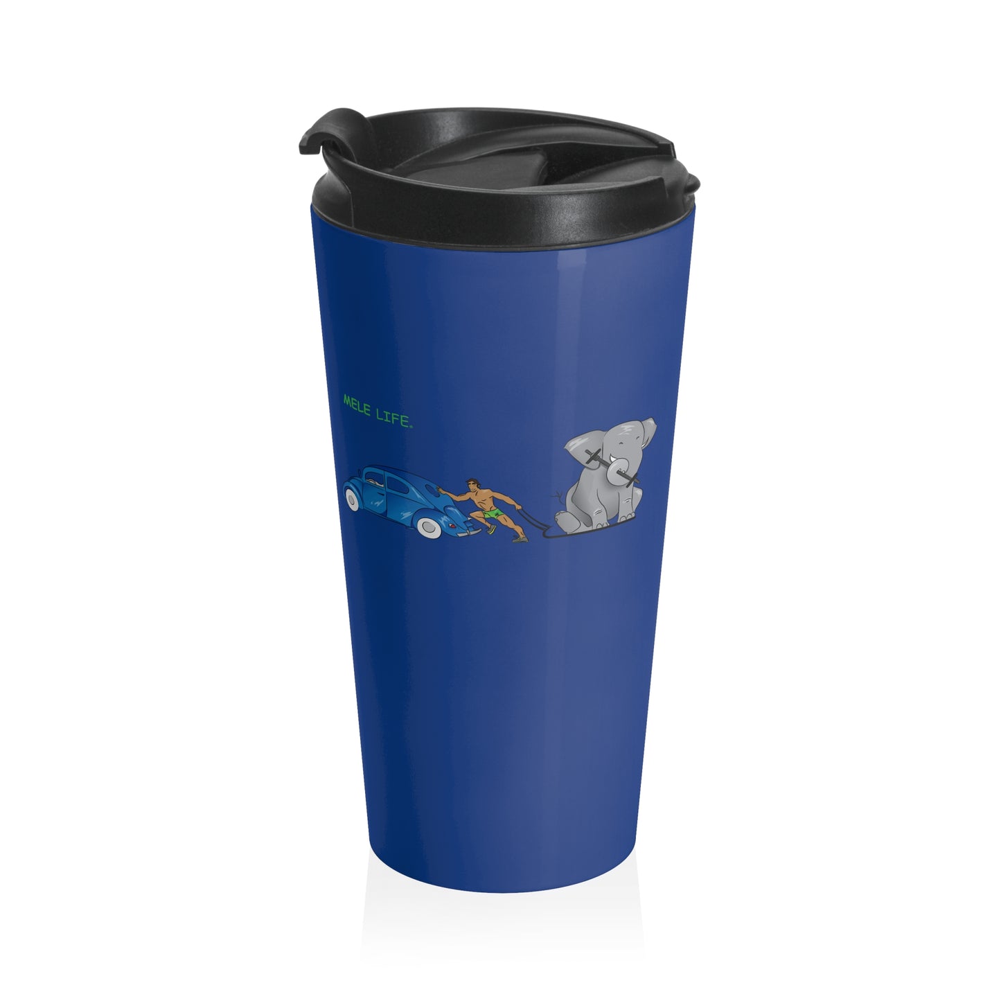 Travel Mug (15oz) - Strong Brown Man  (blue)