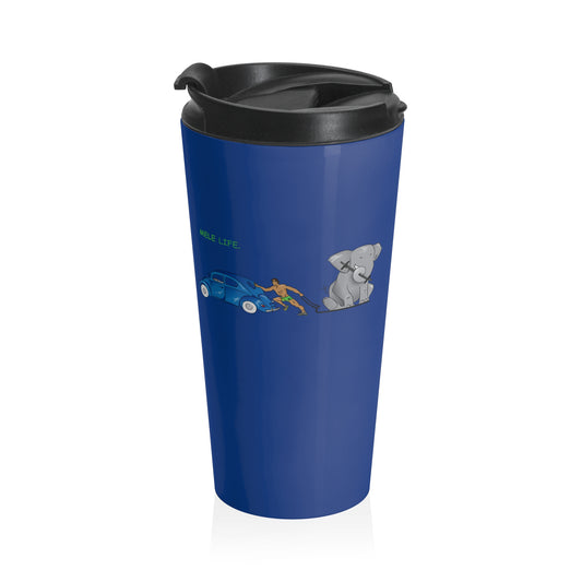 Travel Mug (15oz) - Strong Brown Man  (blue)