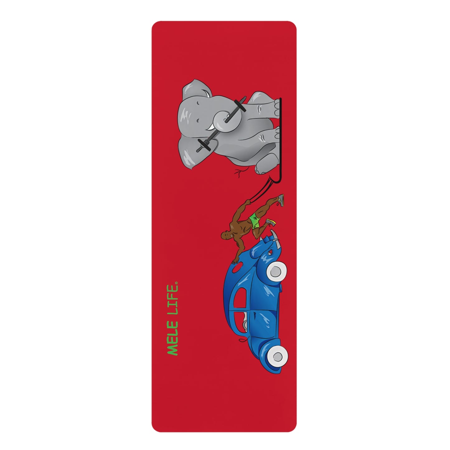 Yoga Mat - Strong black man  (red mat)