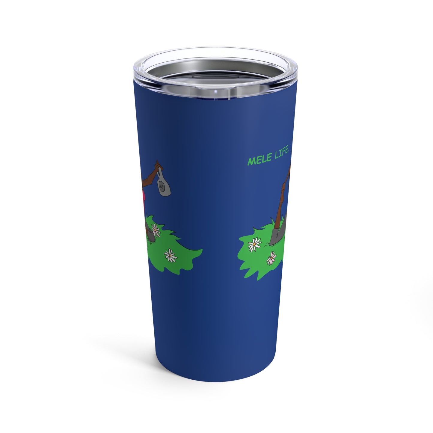 Tumbler 20oz - Yoga Lady2   (dark blue)