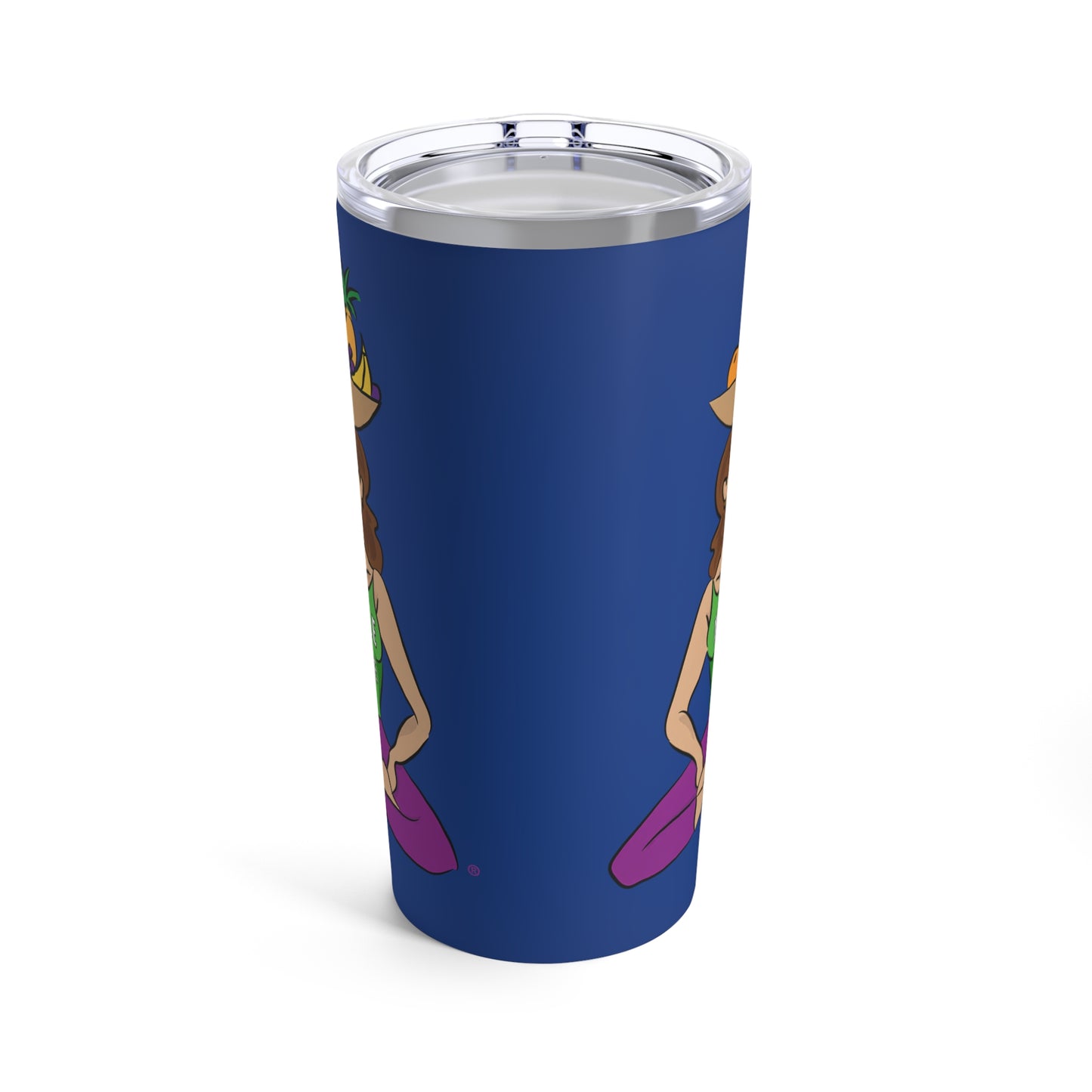 Tumbler 20oz - Yoga Lady1   (dark blue)