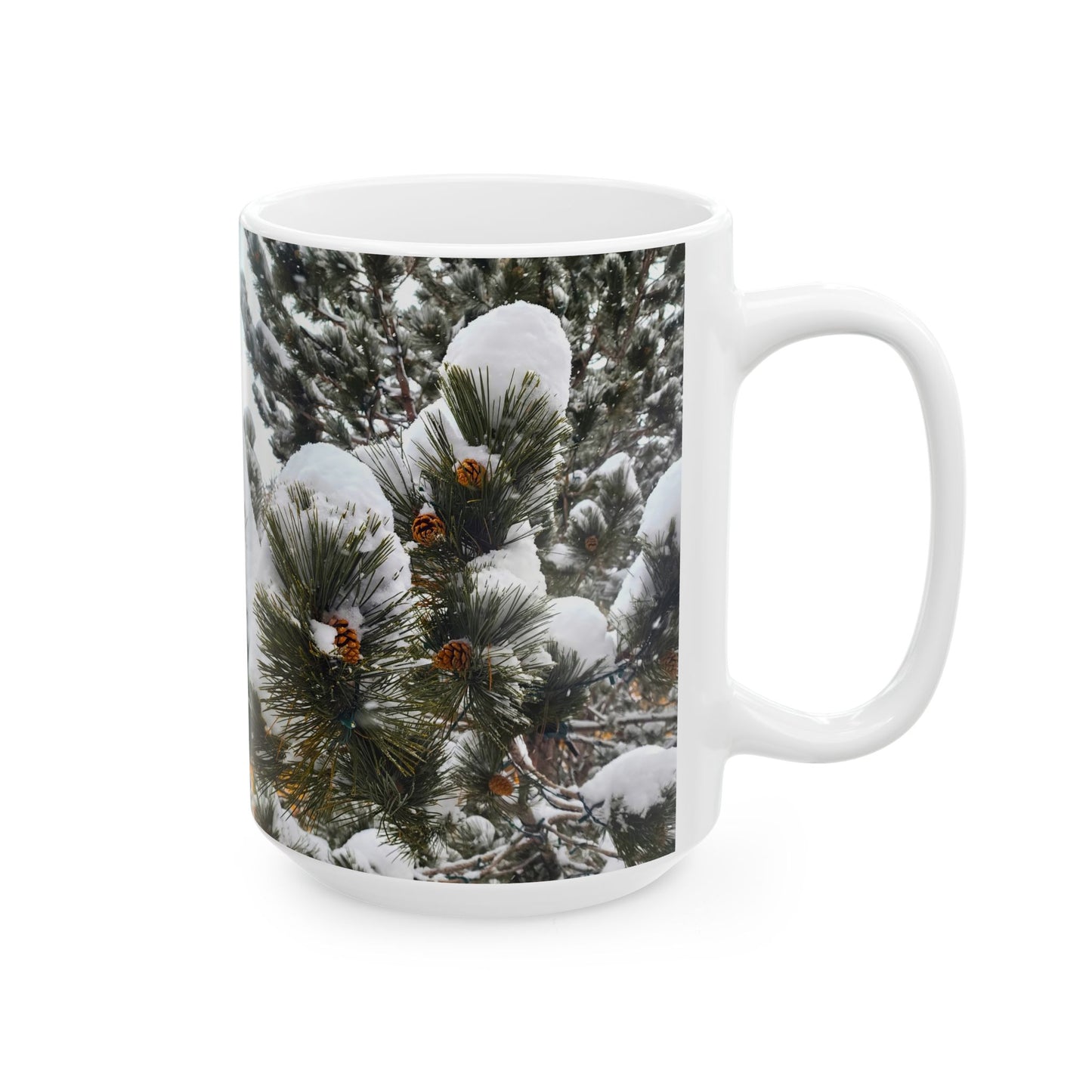 Coffee Mug (11oz/15oz) - Pine Cones in snow