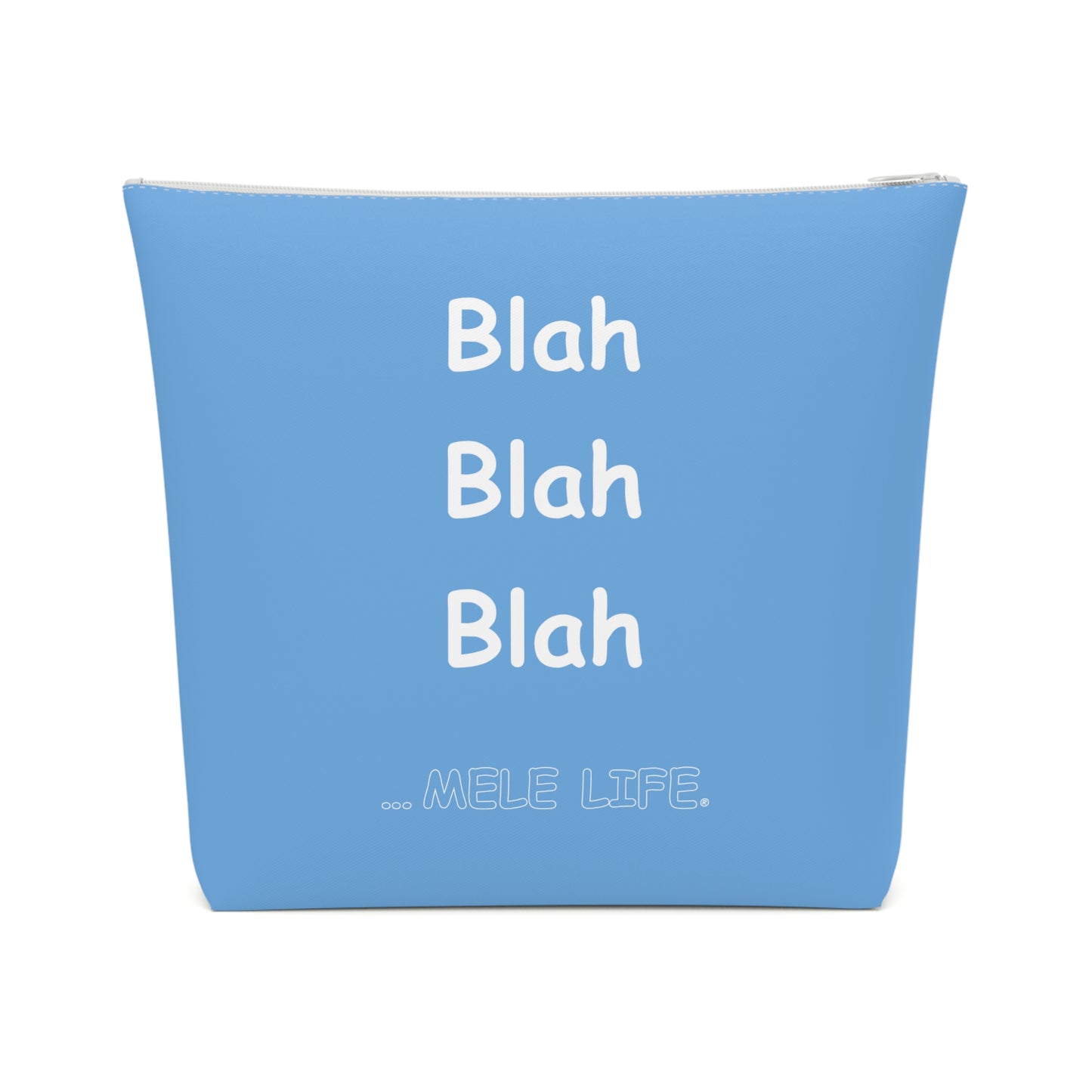 Cosmetic Bag - Blah Blah Blah   (light blue)