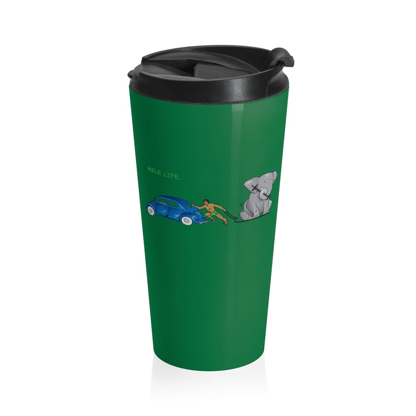 Travel Mug (15oz) - Strong Brown Man  (green)
