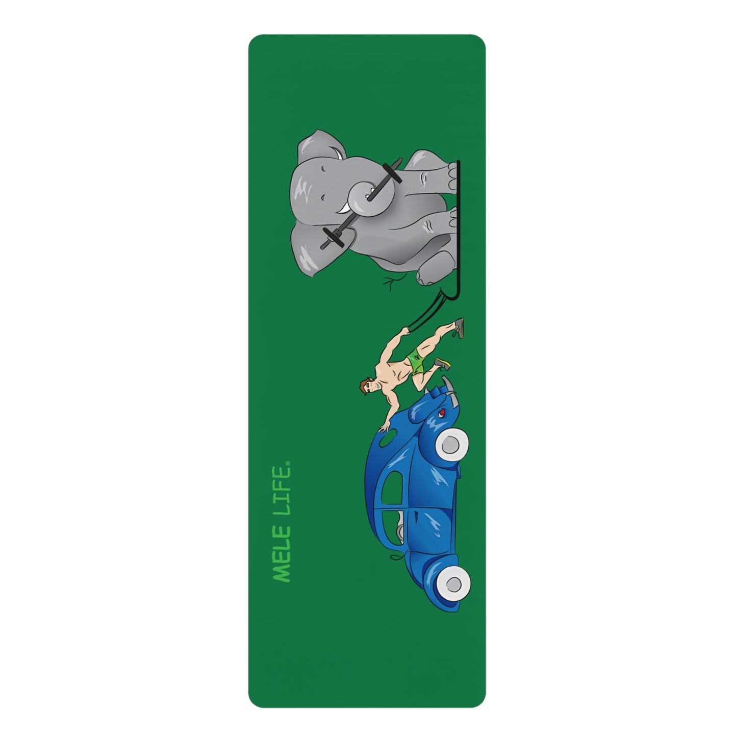 Yoga Mat - Strong white man  (green mat)