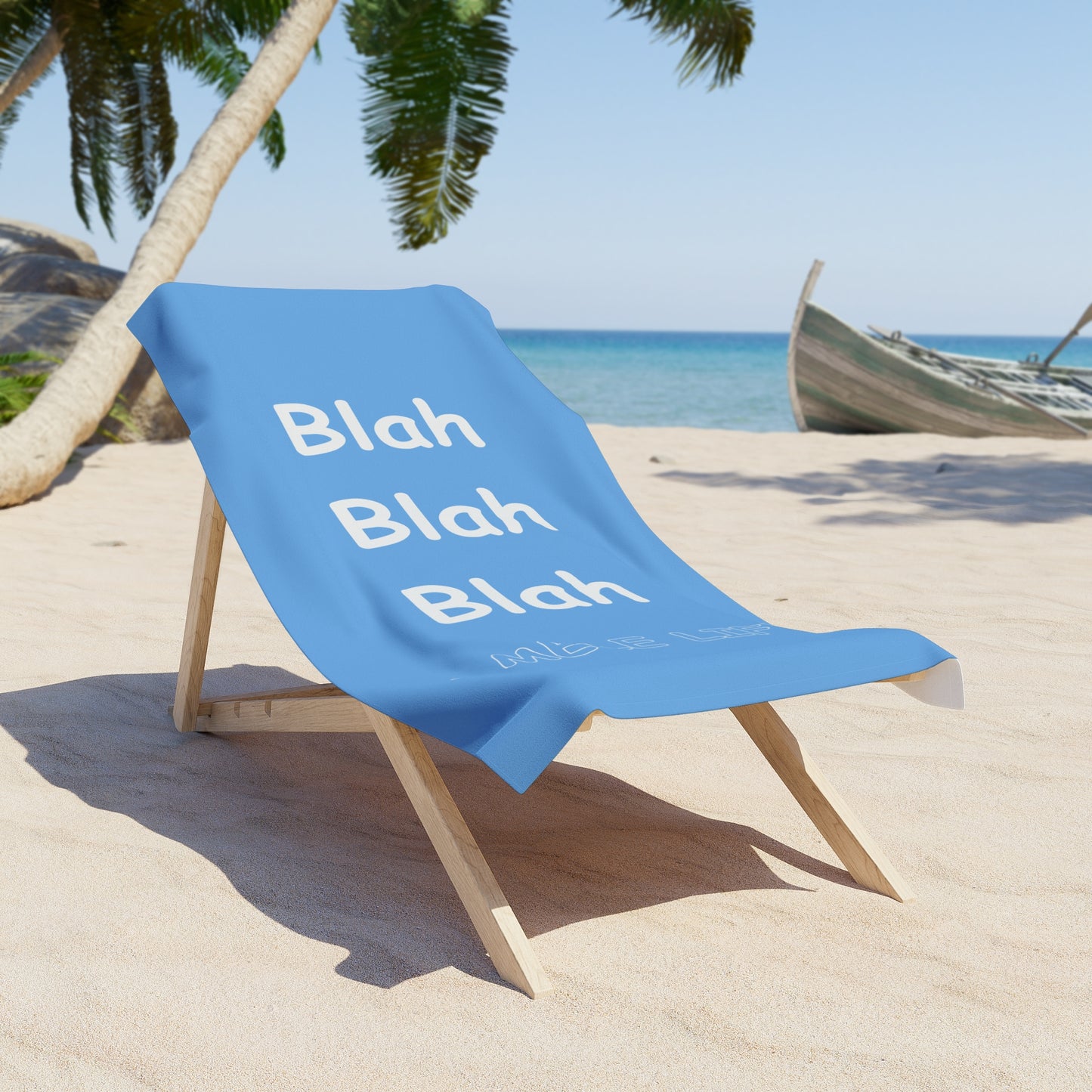 Beach, Bath & Pool Towel - Blah Blah Blah (light blue)