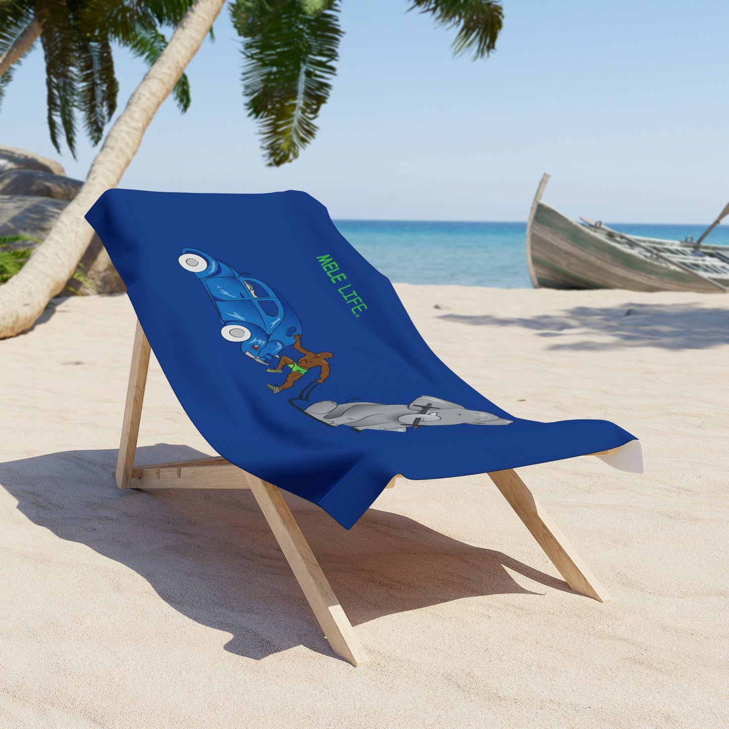 Beach, Bath & Pool Towel - Strong Black Man  (blue)
