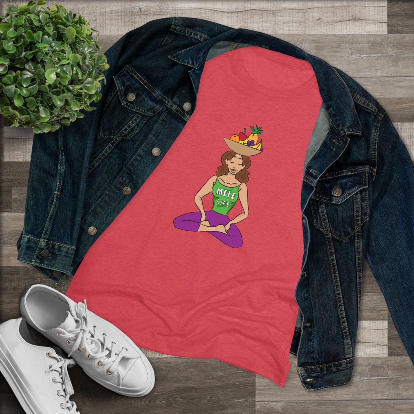 Women's Triblend Tee - Yoga Lady 1