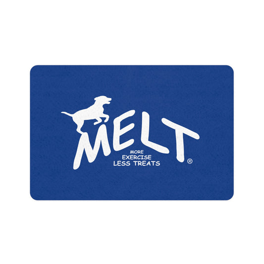 Dog Food Mat - MELT logo  (blue)