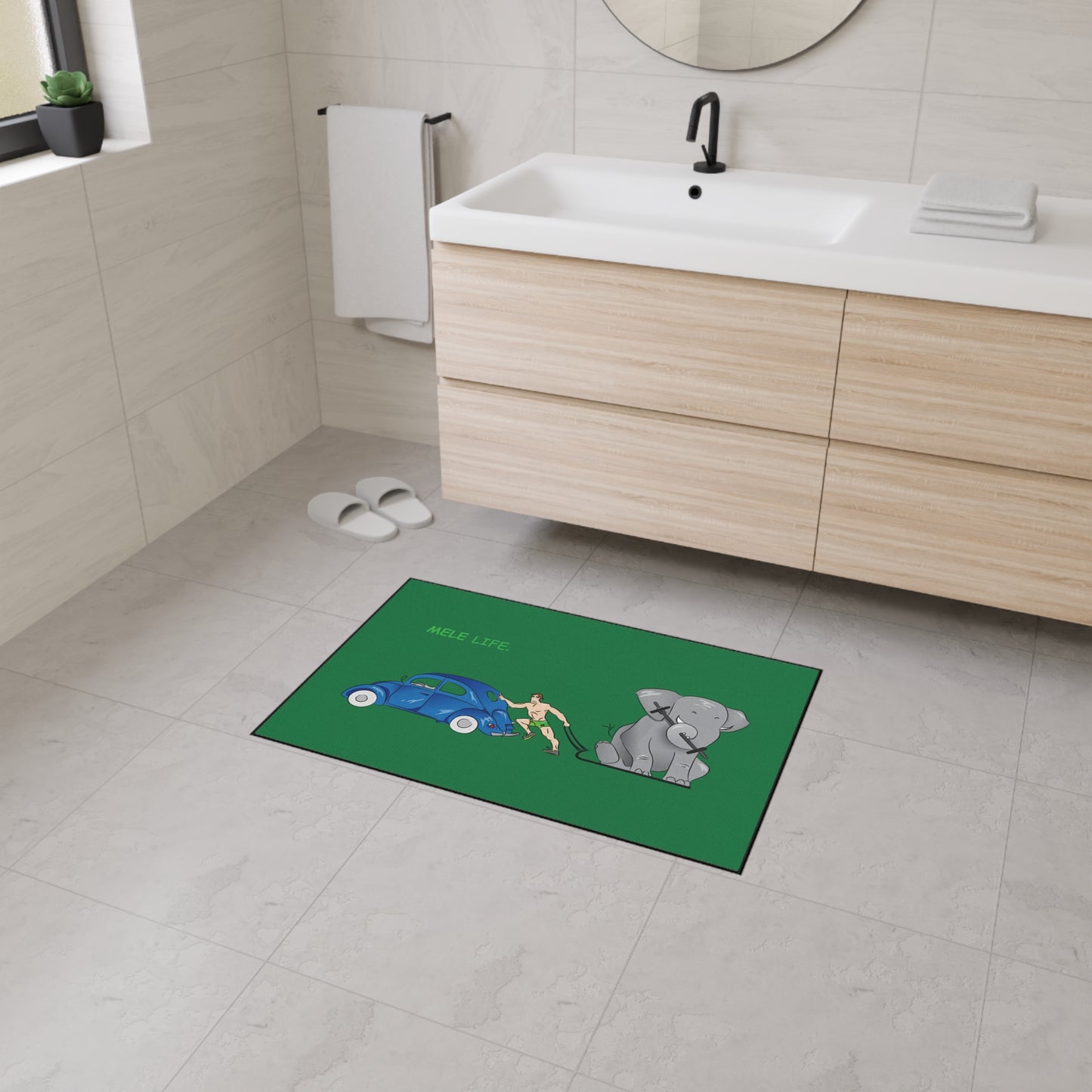 Floor Mat - Strong White Man  (green)