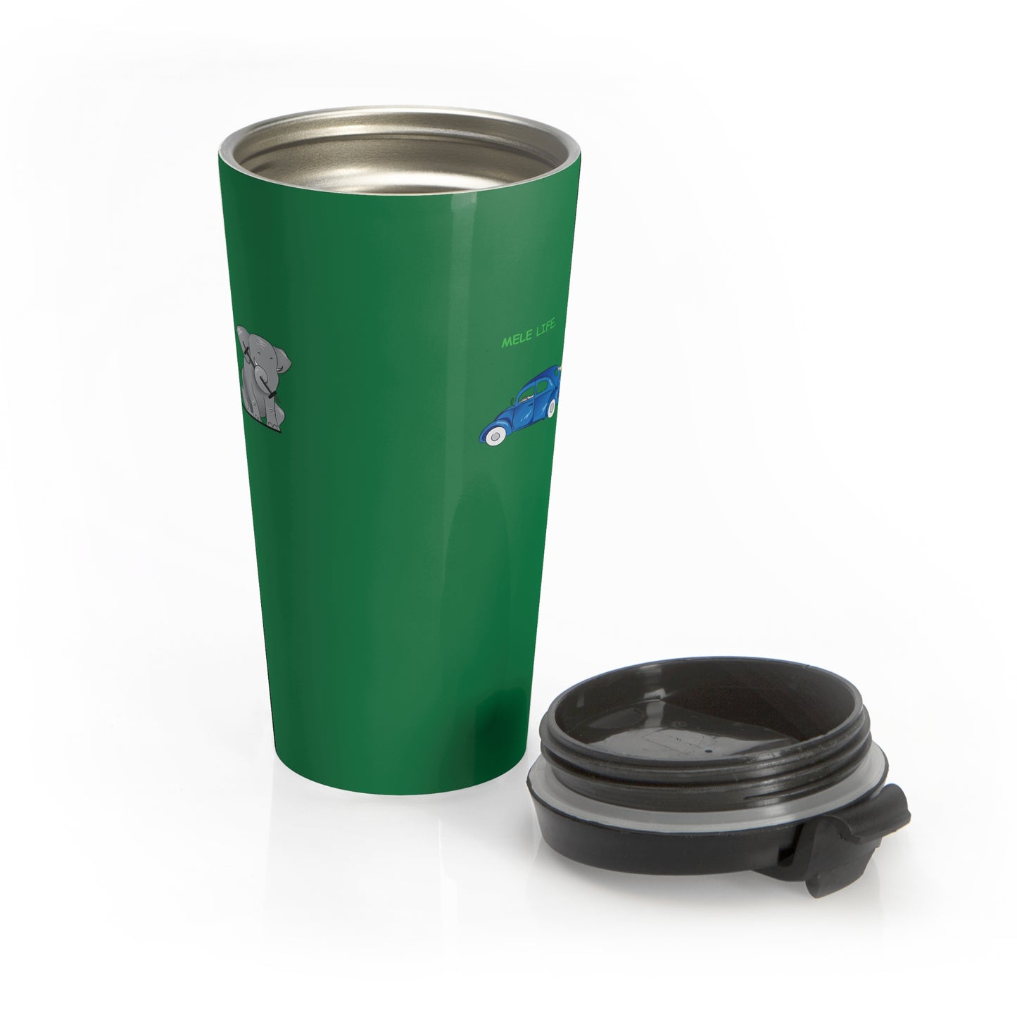 Travel Mug (15oz) - Strong White Man  (green)